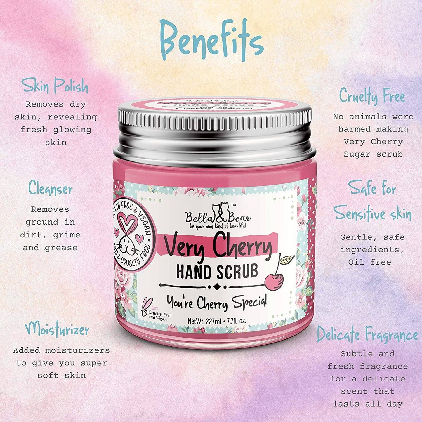 Exfoliante de manos Very Cherry con humectante 6.7 oz