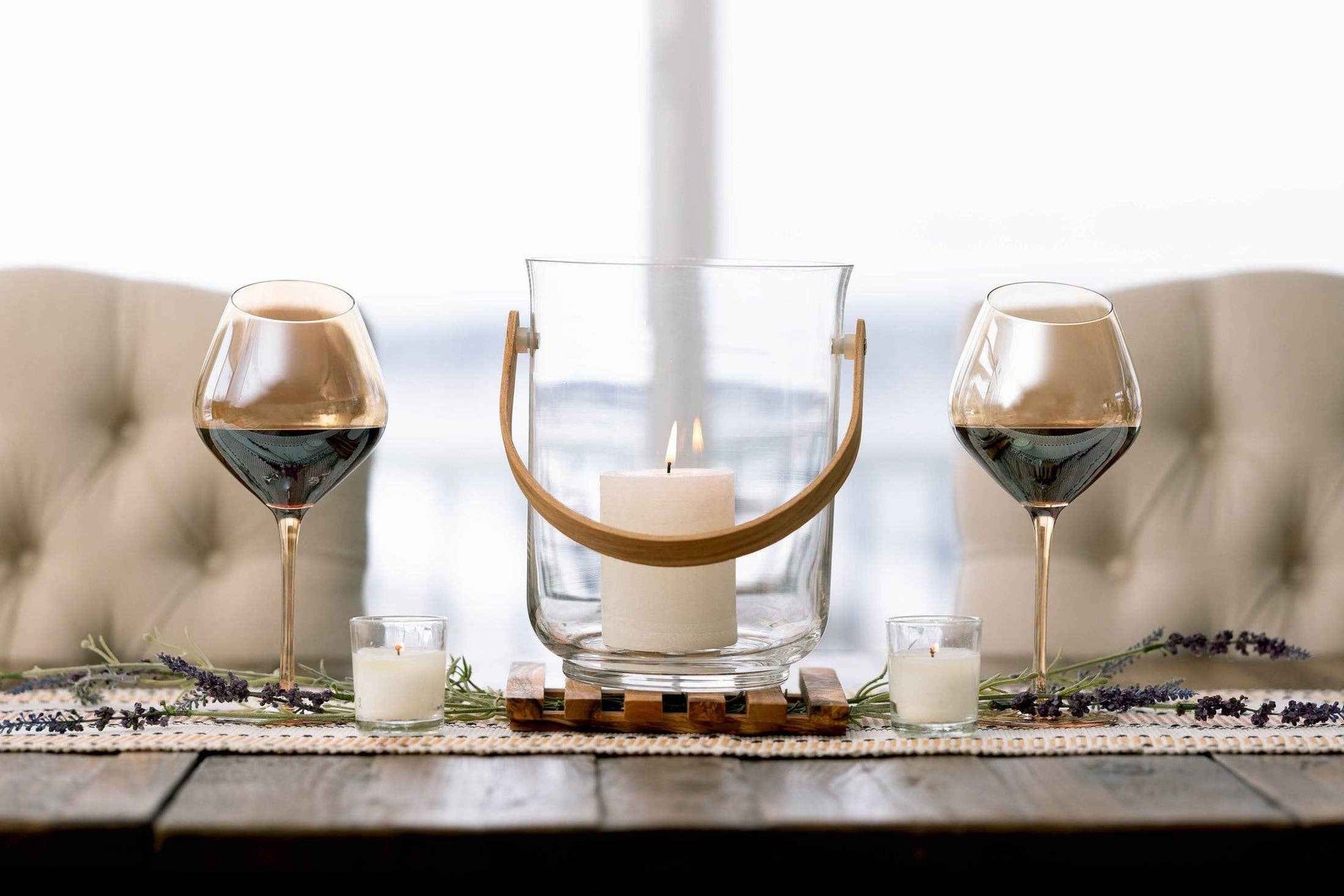 Slant Collection Gold Red Wine Glasses, Set of 2