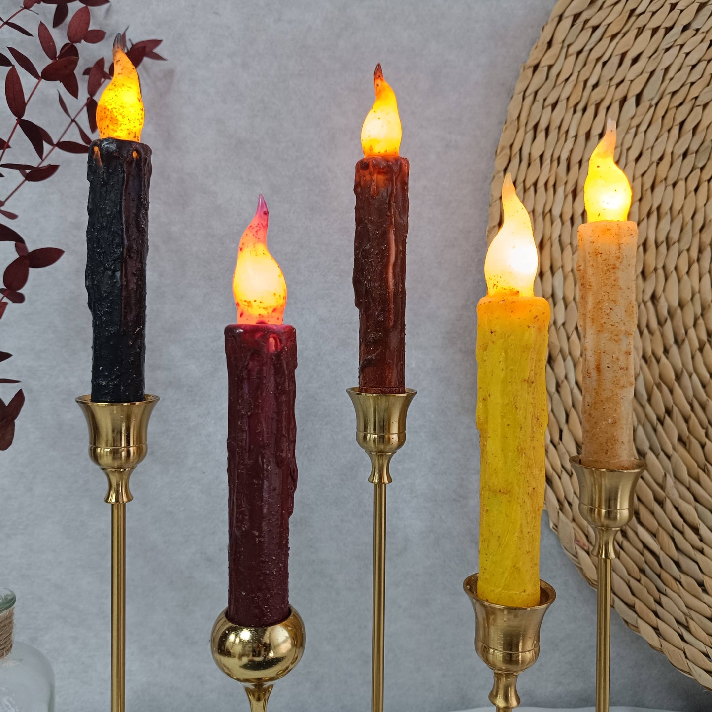 Velas Meta - Paquete de 6 velas LED cónicas recubiertas de cera real
