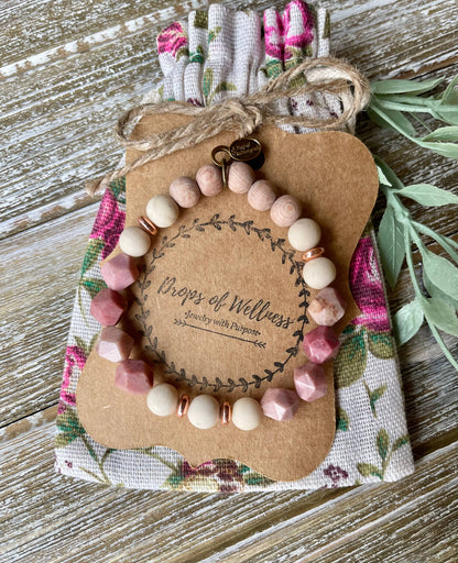 Natural Stone Bracelet, Gifts for Her, The Cherry Blossom
