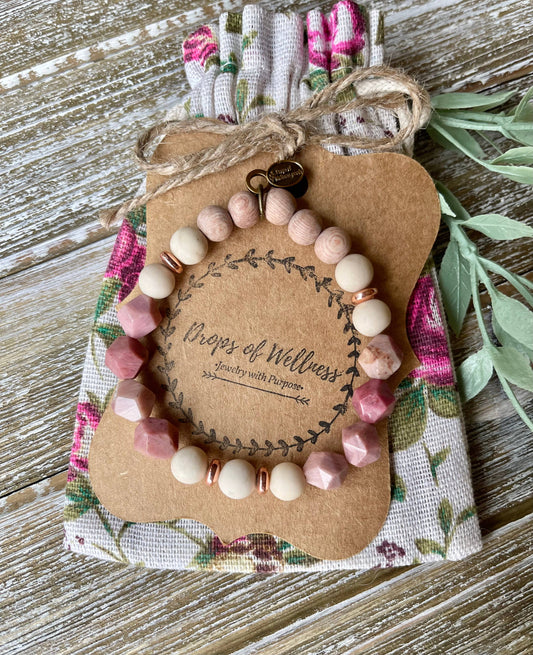 Natural Stone Bracelet, Gifts for Her, The Cherry Blossom