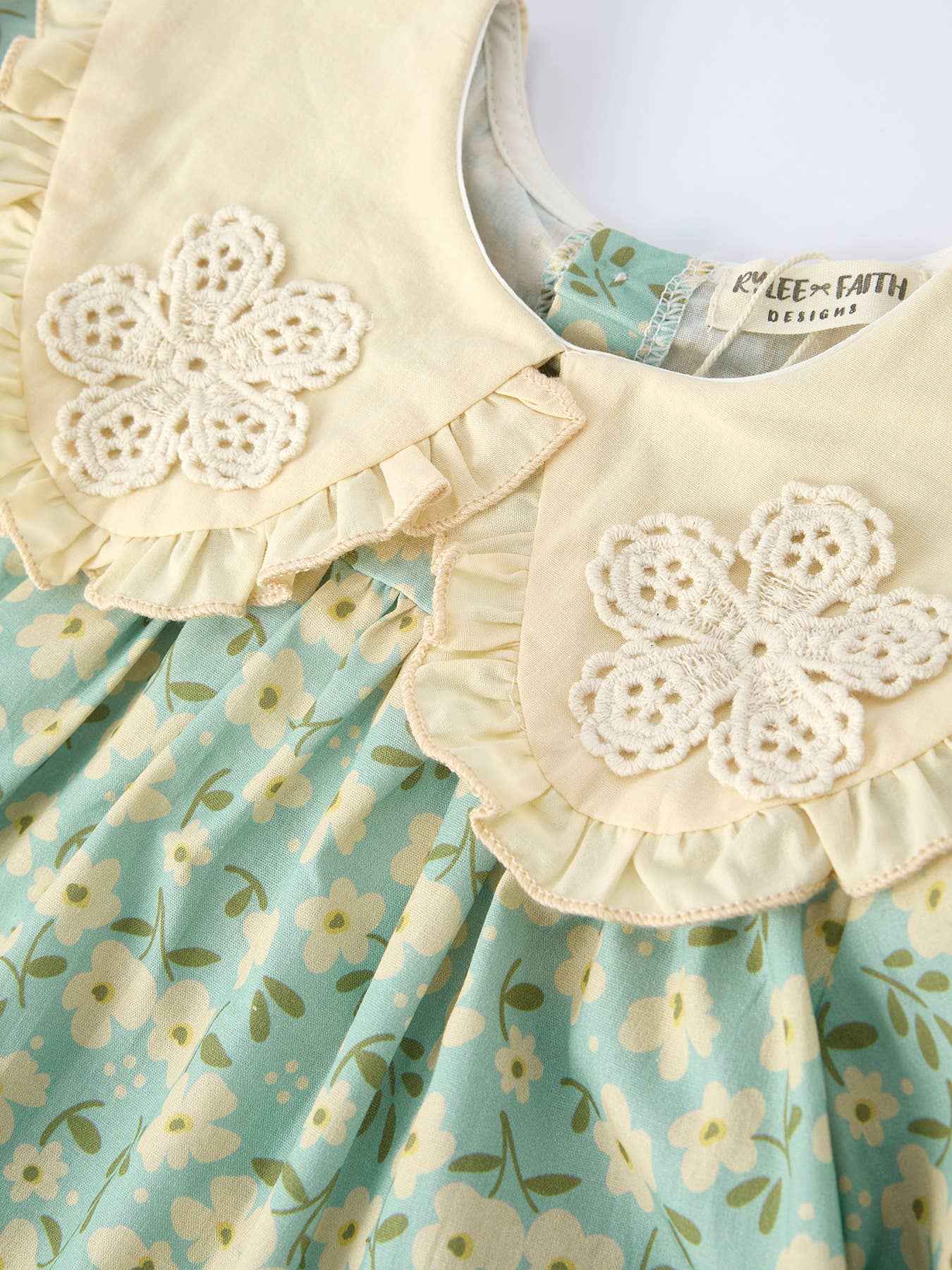 Spring Floral Print Long-Sleeved Romper and Dress Matching Headband: 3 / Dress