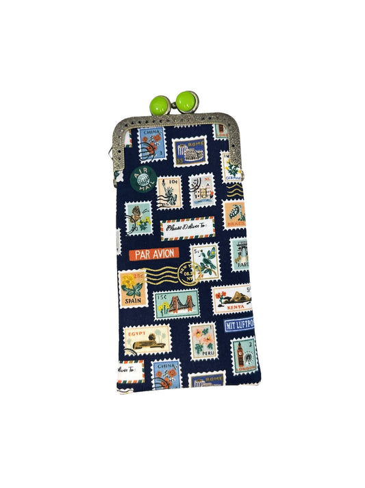 Eyeglass Case - Travel Stamps