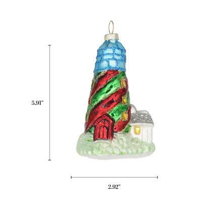 SALE Blue Lighthouse Christmas Ornaments Retro Handmade