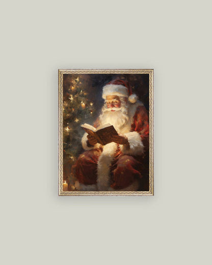 Classic Santa Framed Antique Art