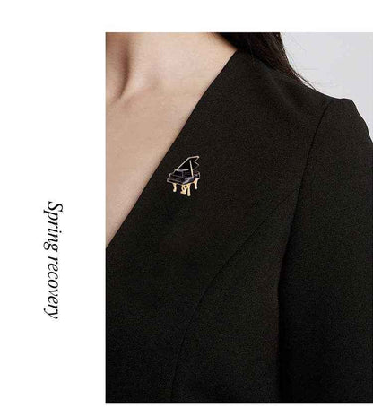 Piano Alloy Brooch PA3336: Black
