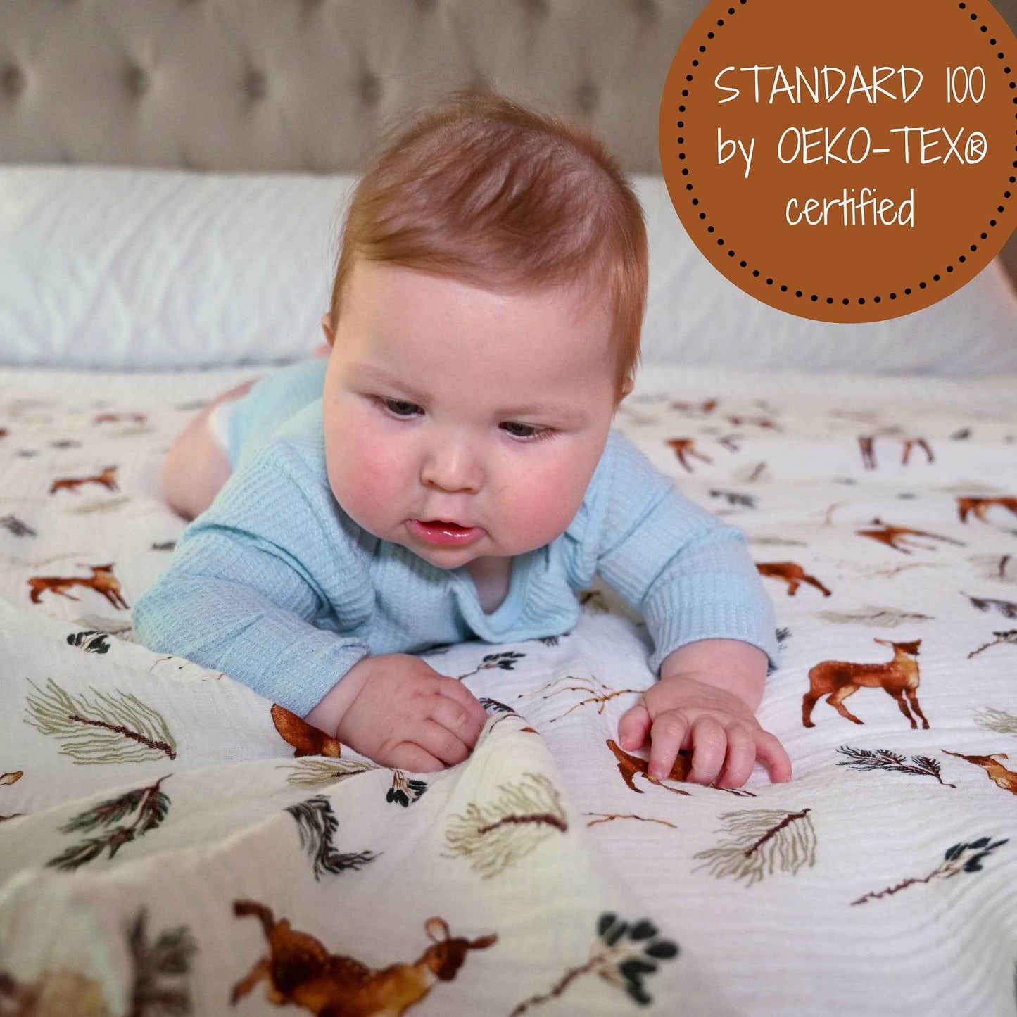 LollyBanks - Oh Deer Baby Muslin Swaddle Blanket