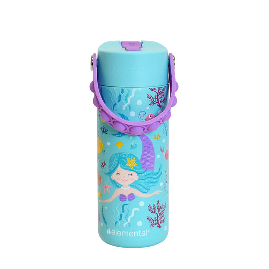 Fidget Handle Kids Stainless Bottle 18oz Mermaid