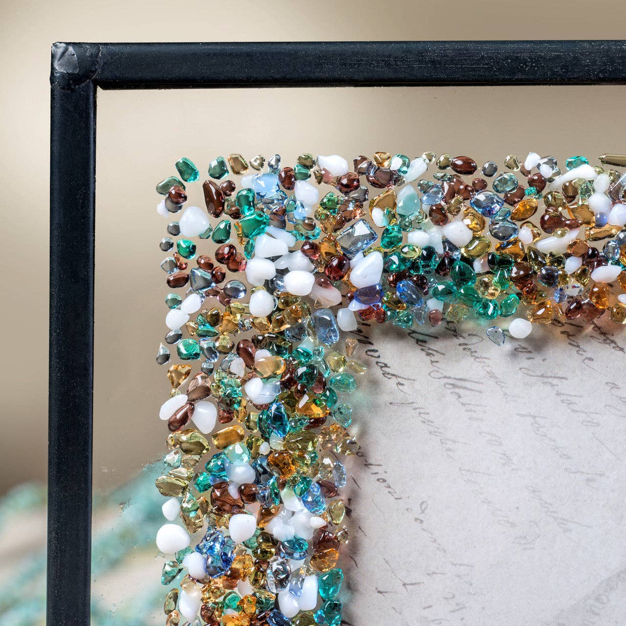 Pic 456 Multi Colored Fused Glass Chips on Clear Frame Series