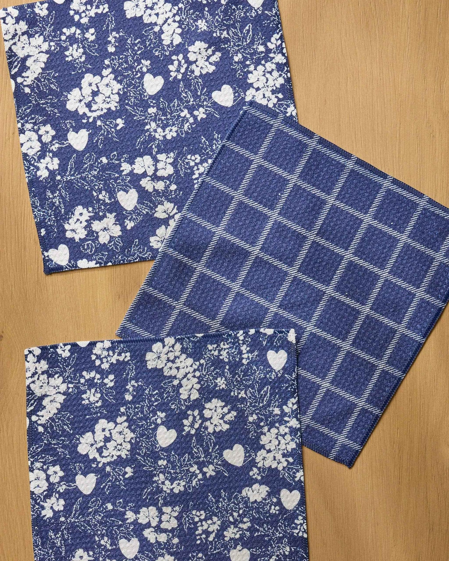 Posy Plaid Dishcloth Set