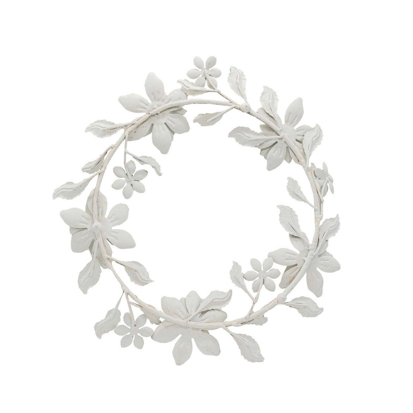 Abeline Antique Finish Floral Wreath 5 Taper Candle Holder