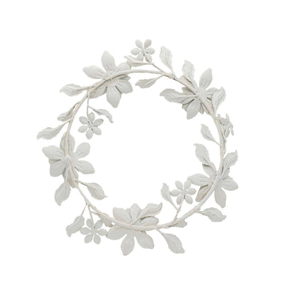 Abeline Antique Finish Floral Wreath 5 Taper Candle Holder