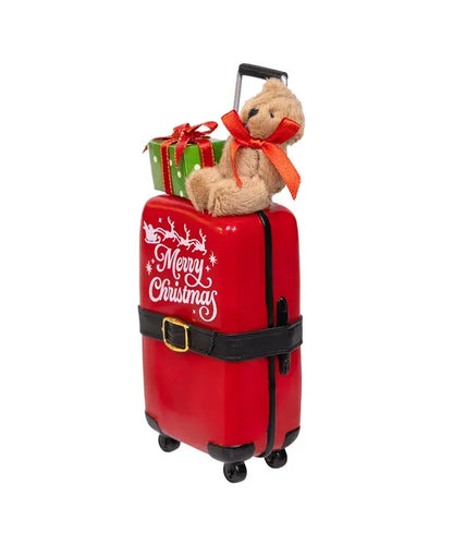 Kurt S. Adler, Inc. - 10.5" F/Mache Santa W/Red Luggage 2P