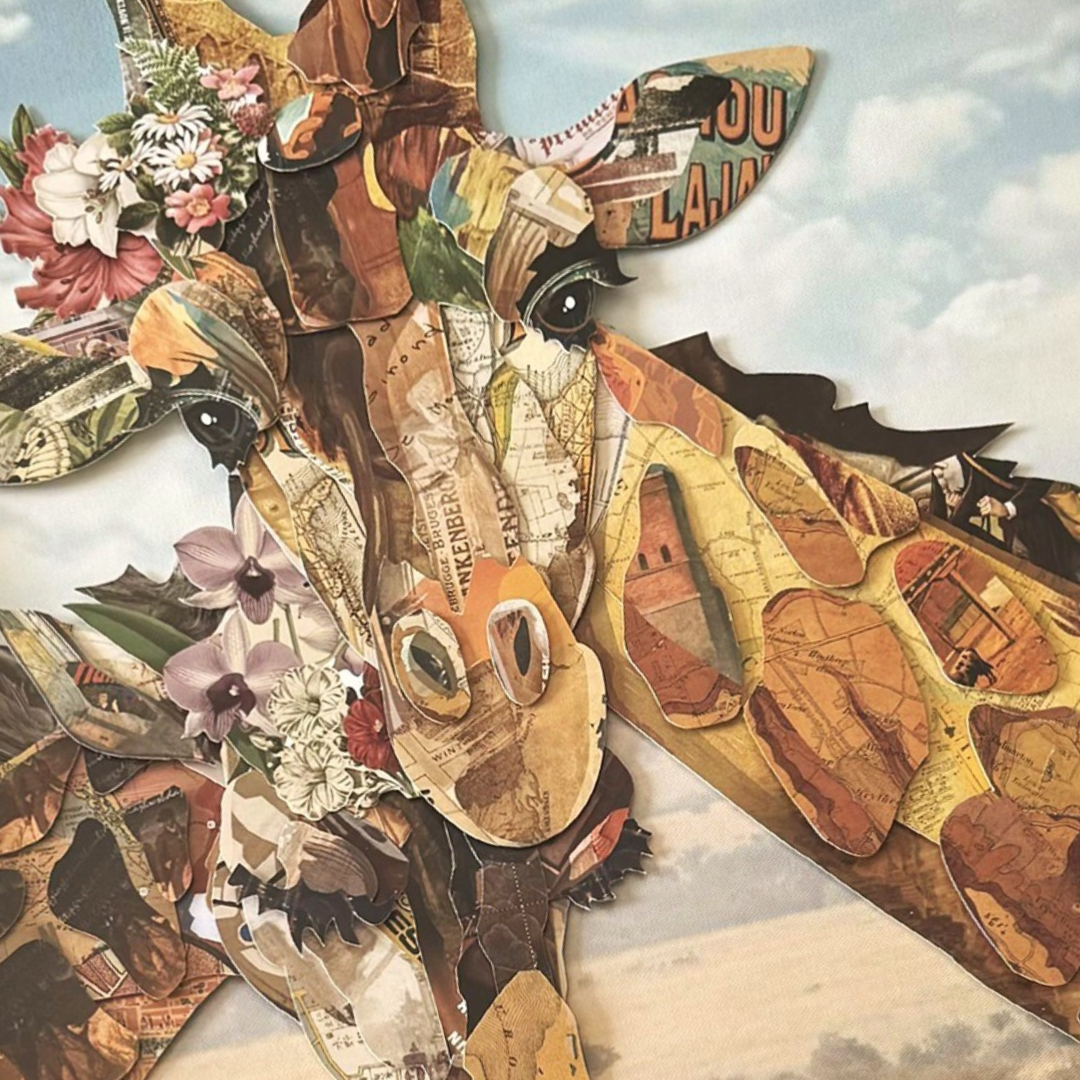 3D Collage Art | Giraffes (30"x24")