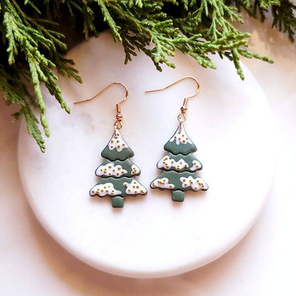 Hand Crafted Christmas Tree Earrings