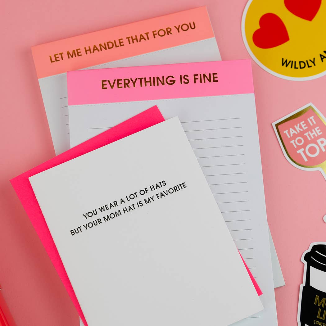Chez Gagné - Everything Is Fine - Lined Notepad - Pink - 65 perforated pages - 5x8