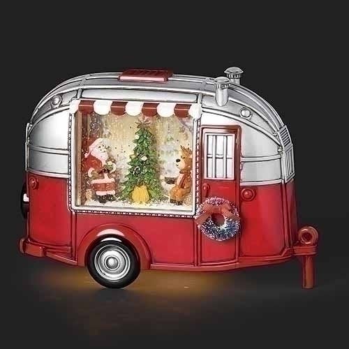 6.5" Camper Santa Reindeer Campfire