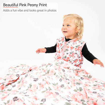 LollyBanks - Pink Peony Baby Sleep Sack 100% Organic Cotton