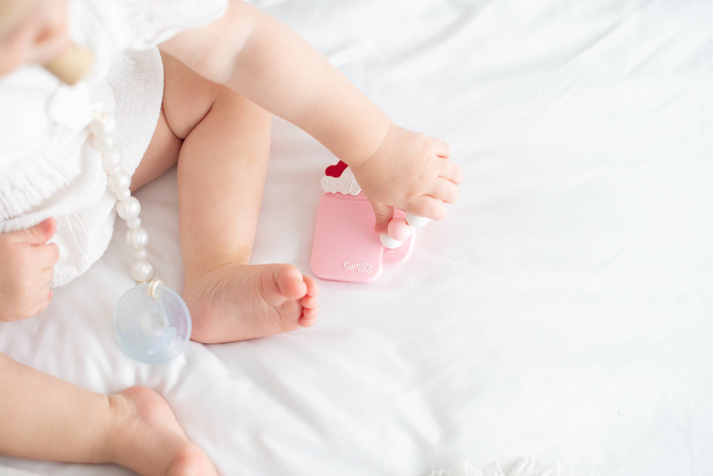 Handheld Milkshake Teether Ring Toy for Babies