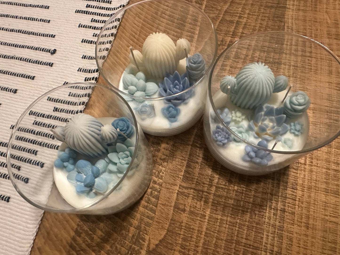 The Succulent Scented 3 Wick Cactus Candle Jar