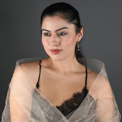 Marquise Semi Precious w/ Vintage Crystal Dragonfly Earrings