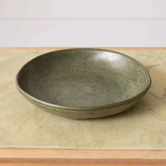 Green Reactive Glaze Ceramic Coupe Bowl