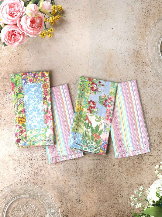 Garden Collage Luncheon Napkin Set of 4 - Pastel