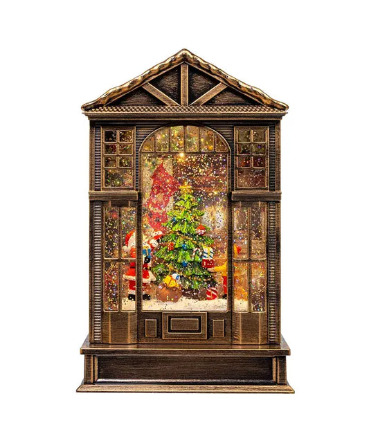 Kurt S. Adler, Inc. - 10" Battery Operated LED Santa W/Tree Water Lantern