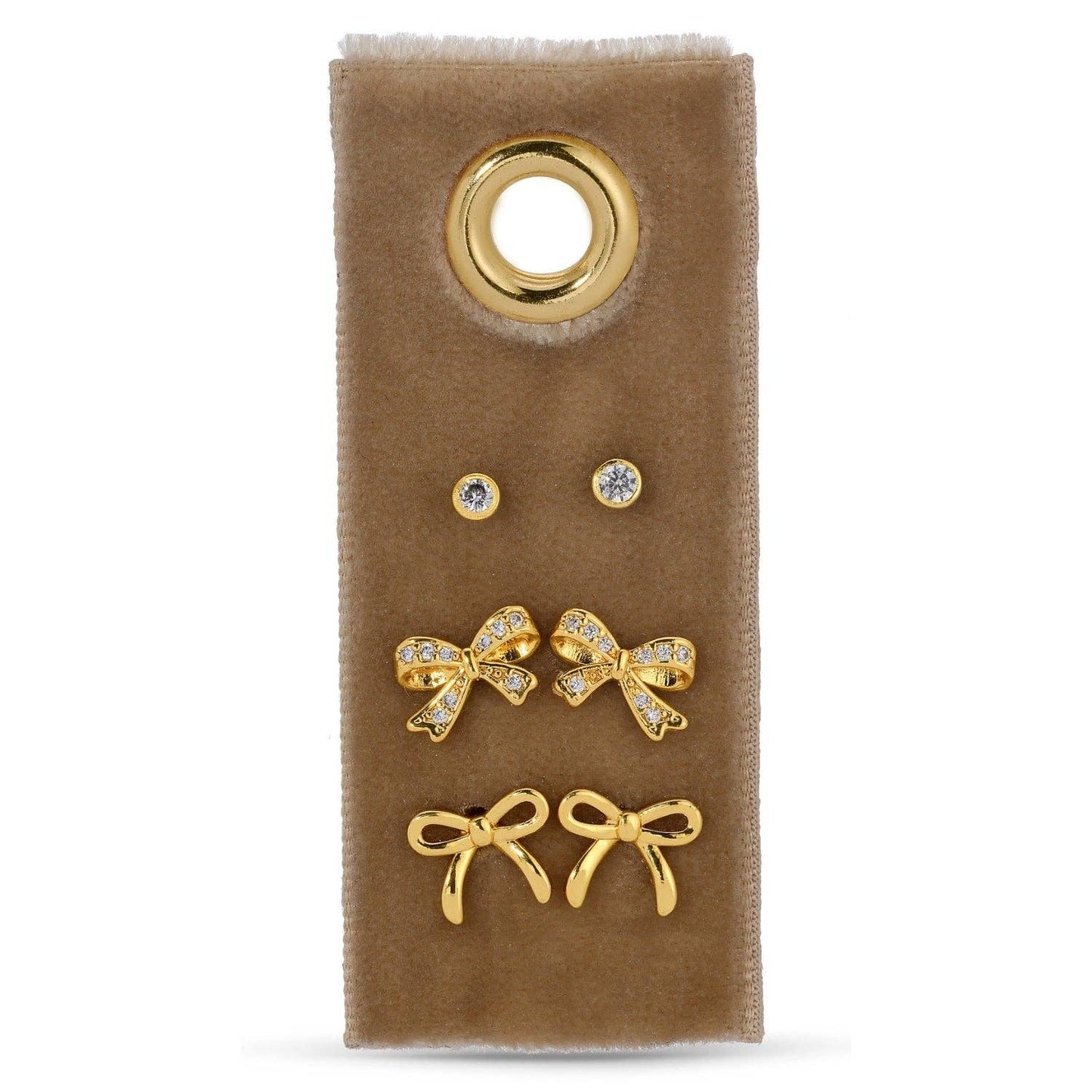 Splendid Iris - Conjunto de pendientes de terciopelo con lazo