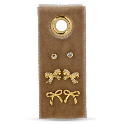 Splendid Iris - Conjunto de pendientes de terciopelo con lazo