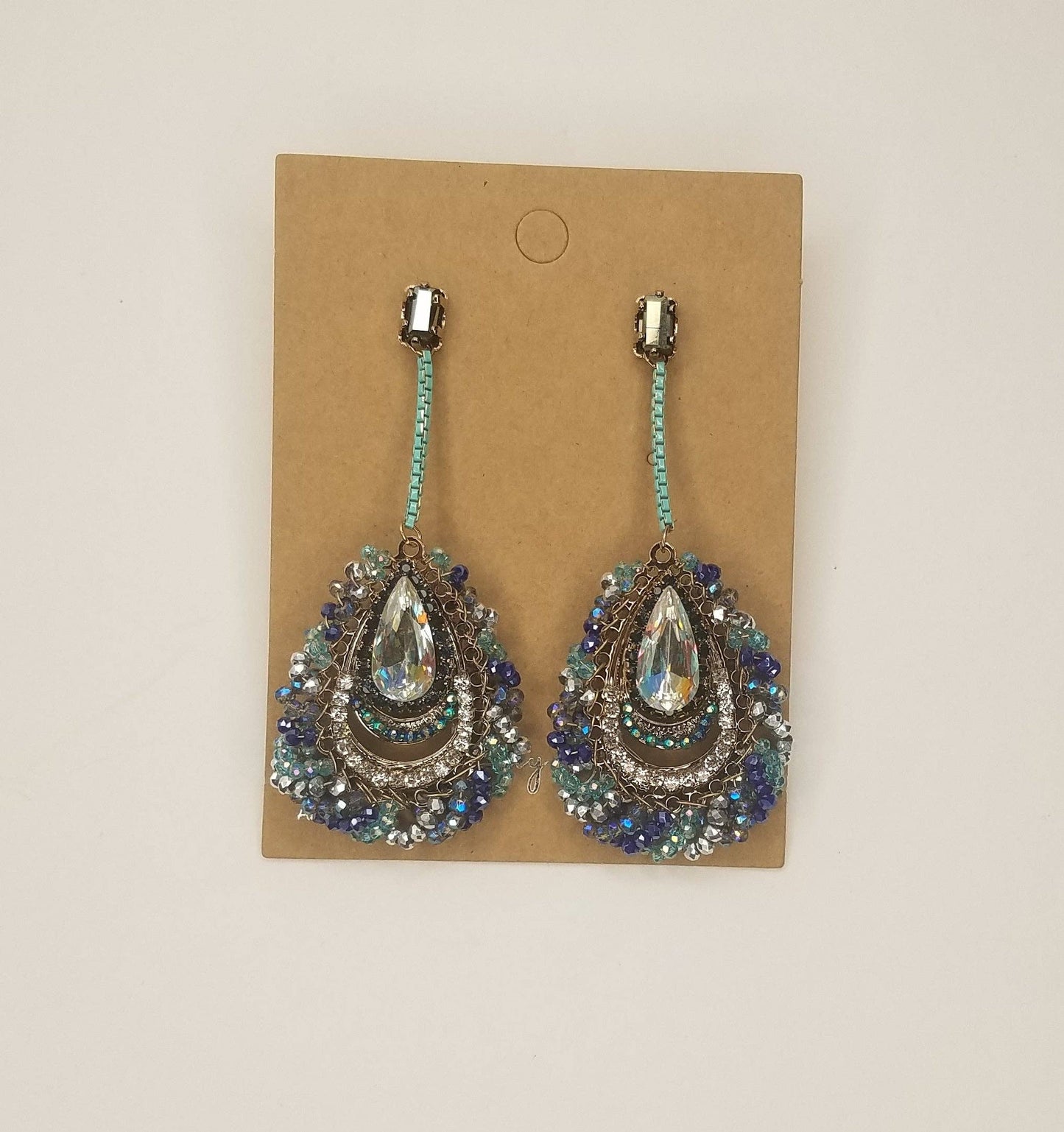 Gem Peacock Hand Made Dangle Earring
