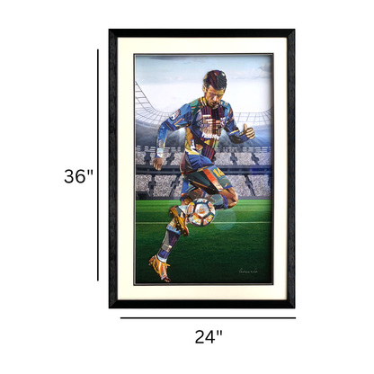 3D Collage Art | Soccer Player (36"x24")