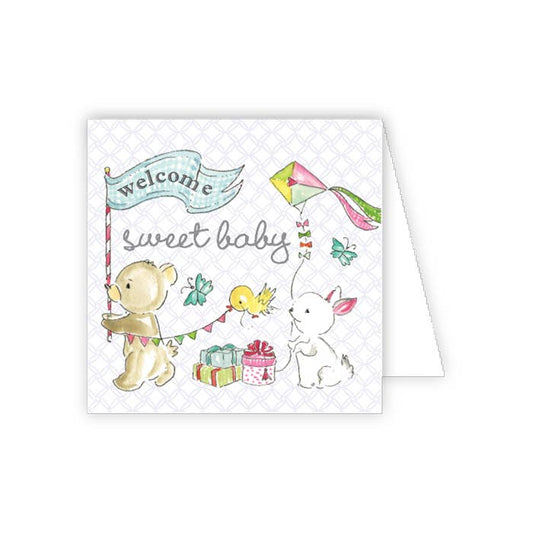 Welcome Sweet Baby  Animal Parade Enclosure Card - RosanneBeck Collections -
