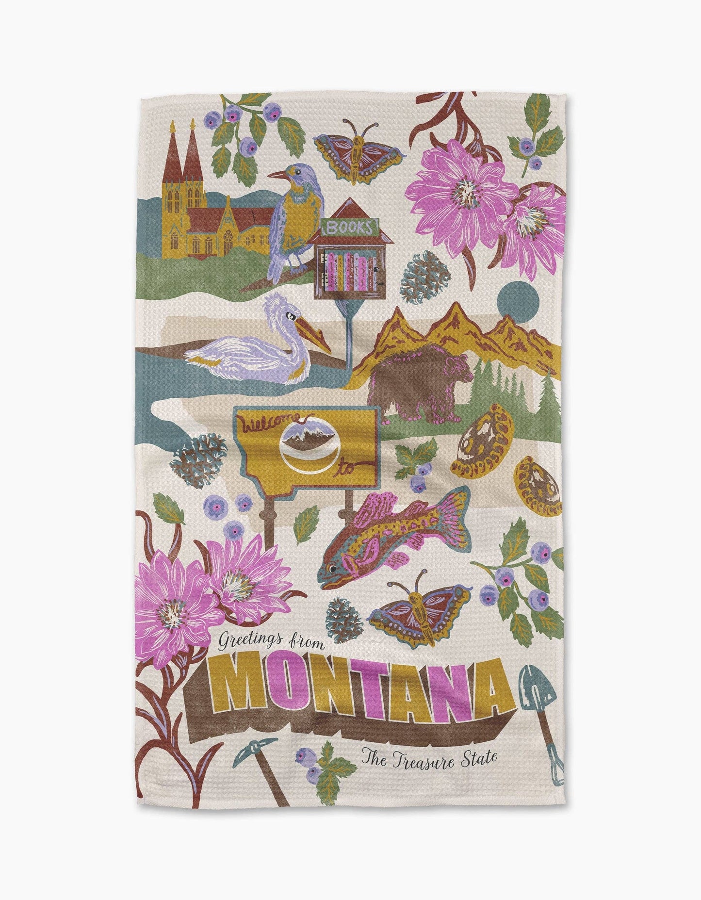 Geometry - Greetings From Montana Tea Towel