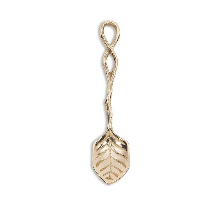 Leaf Shaped Spoon-Gold-5"L