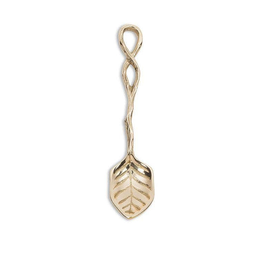 Leaf Shaped Spoon-Gold-5"L