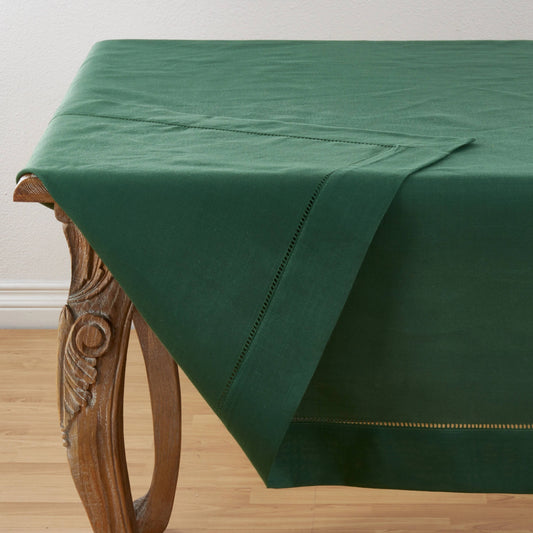 Emerald Green Hemstitch Tablecloth