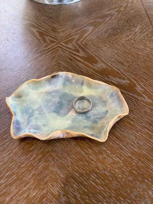 Wavy Ceramic Ring Dish - Handmade Stoneware Jewelry Trinket