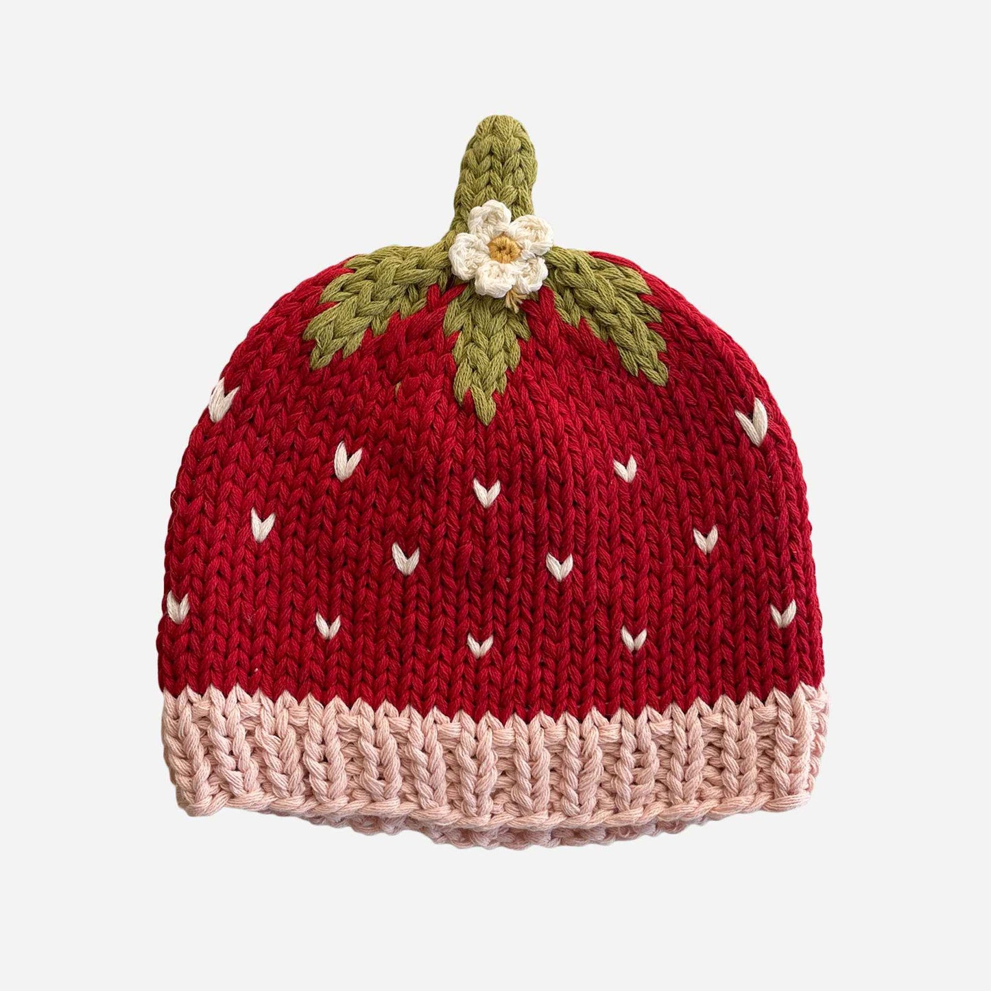 Cotton Strawberry Beanie Baby Girls Hat Clothing Spring Gift: 0-3m