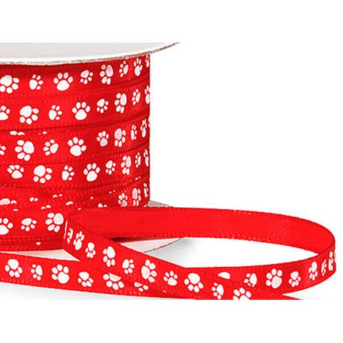 Paw Print Satin Ribbon