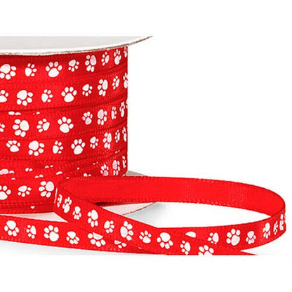 Paw Print Satin Ribbon