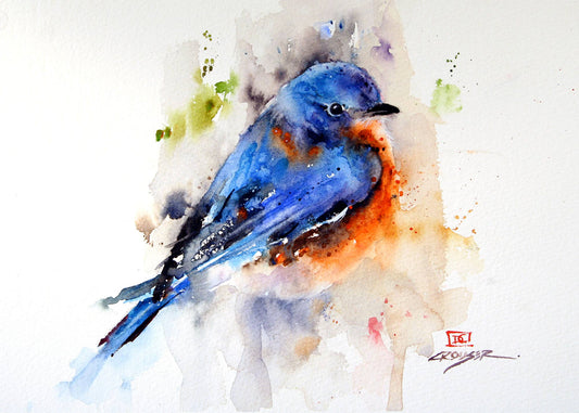 5 x 7" Greeting Card  'SPRINGTIME BLUEBIRD'
