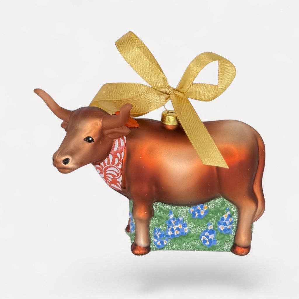 Texas Longhorn Blown Glass Christmas Ornament | Texan Christmas 2026 Edition