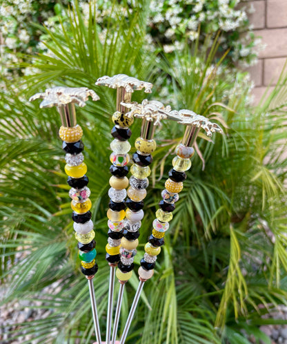Bumblebee Fairy Garden Beaded Plant Stakes : 7 inch