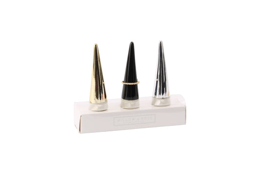 Juego de 3 porta anillos W&amp;R en plata, oro y negro