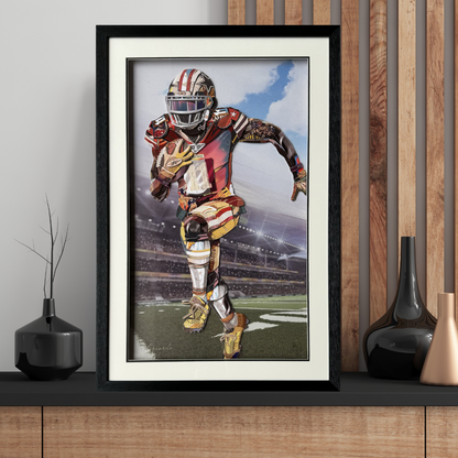 3D Collage Art | Football Player (36"x24")