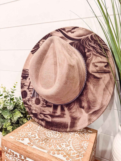 Engraved Highland Cow Hat