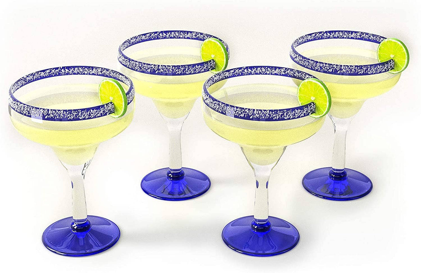 Mexican Hand Blown Margarita Glasses – Set of 4