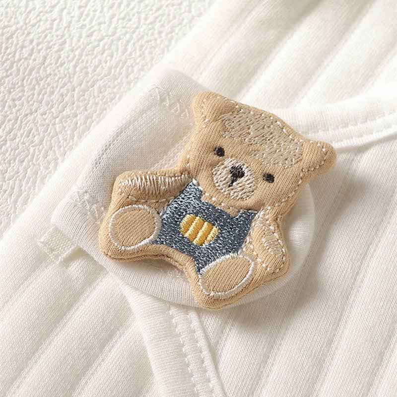 Baby Bear Kimono Romper: Beige / 3-6M