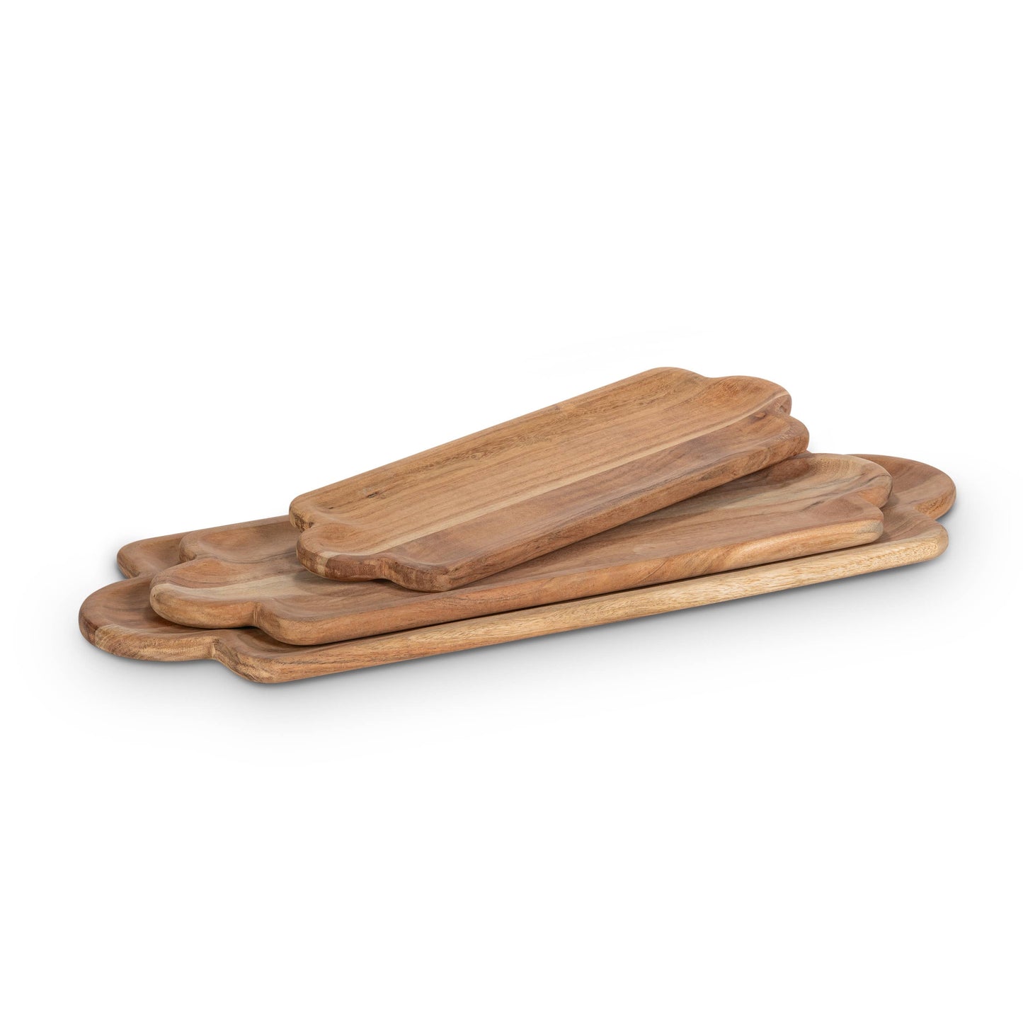 Set of 3 Wooden Serving Trays